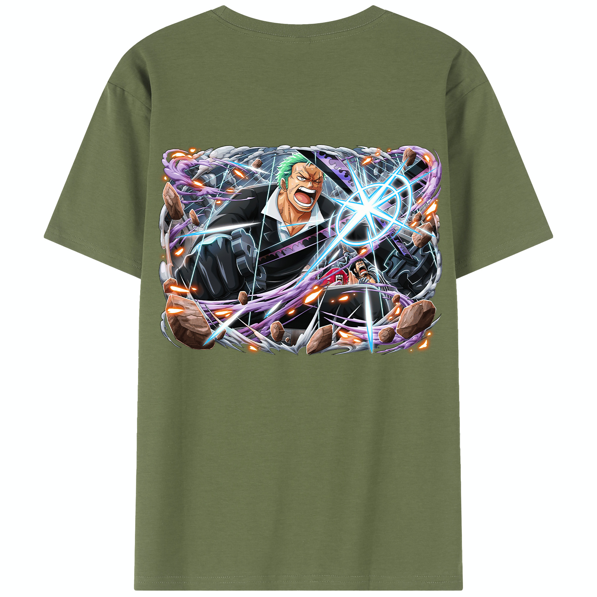 ワンピース ロロノア・ゾロ ONE PIECE Roronoa Zoro 綿100％半袖Tシャツ（背面プリント）